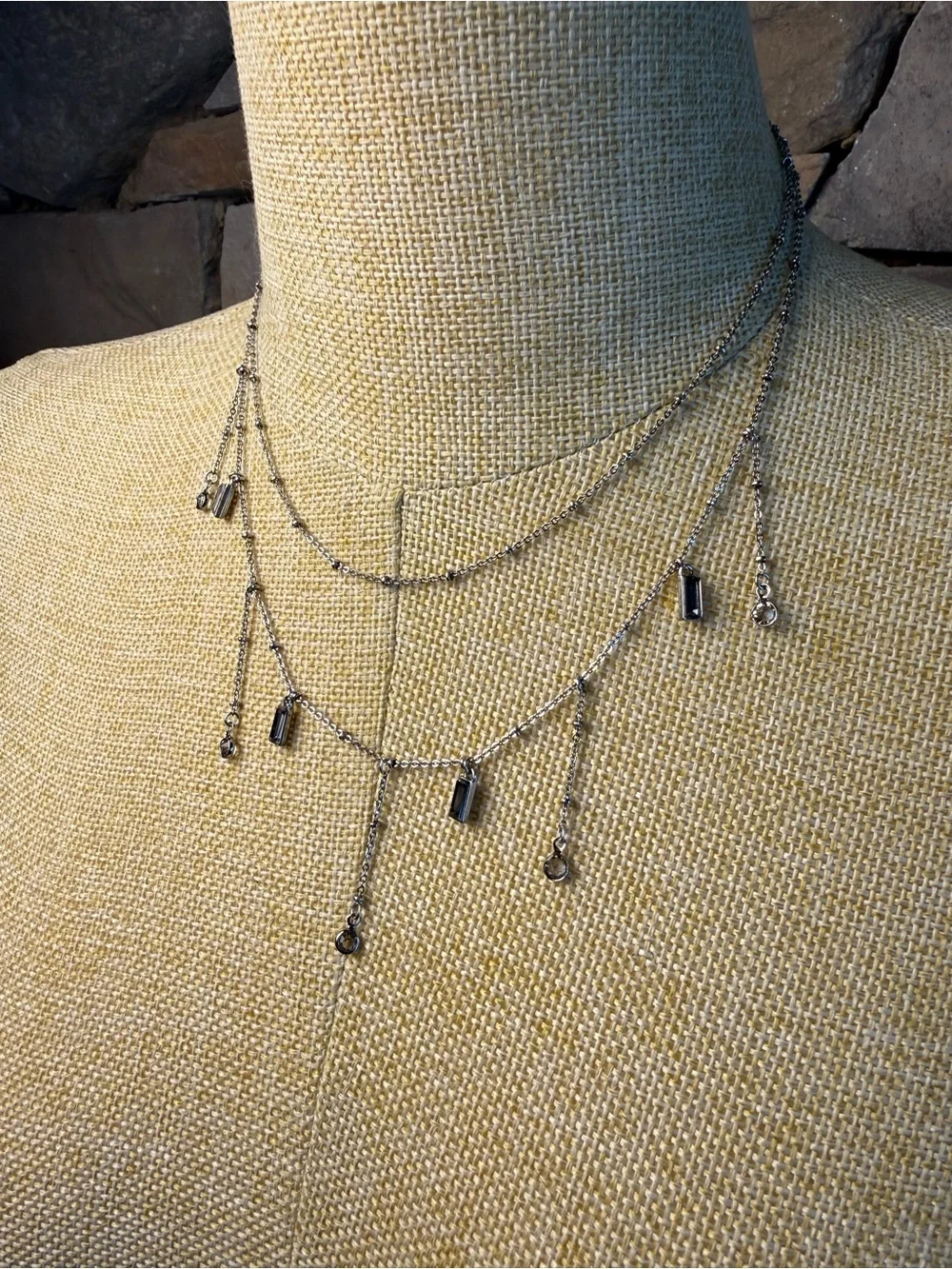 New🌟Free People-Delicate Silver Layered Charm Necklace